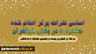 اسامی نفرات برتر اعلام شده جشنواره در بخش خواهران